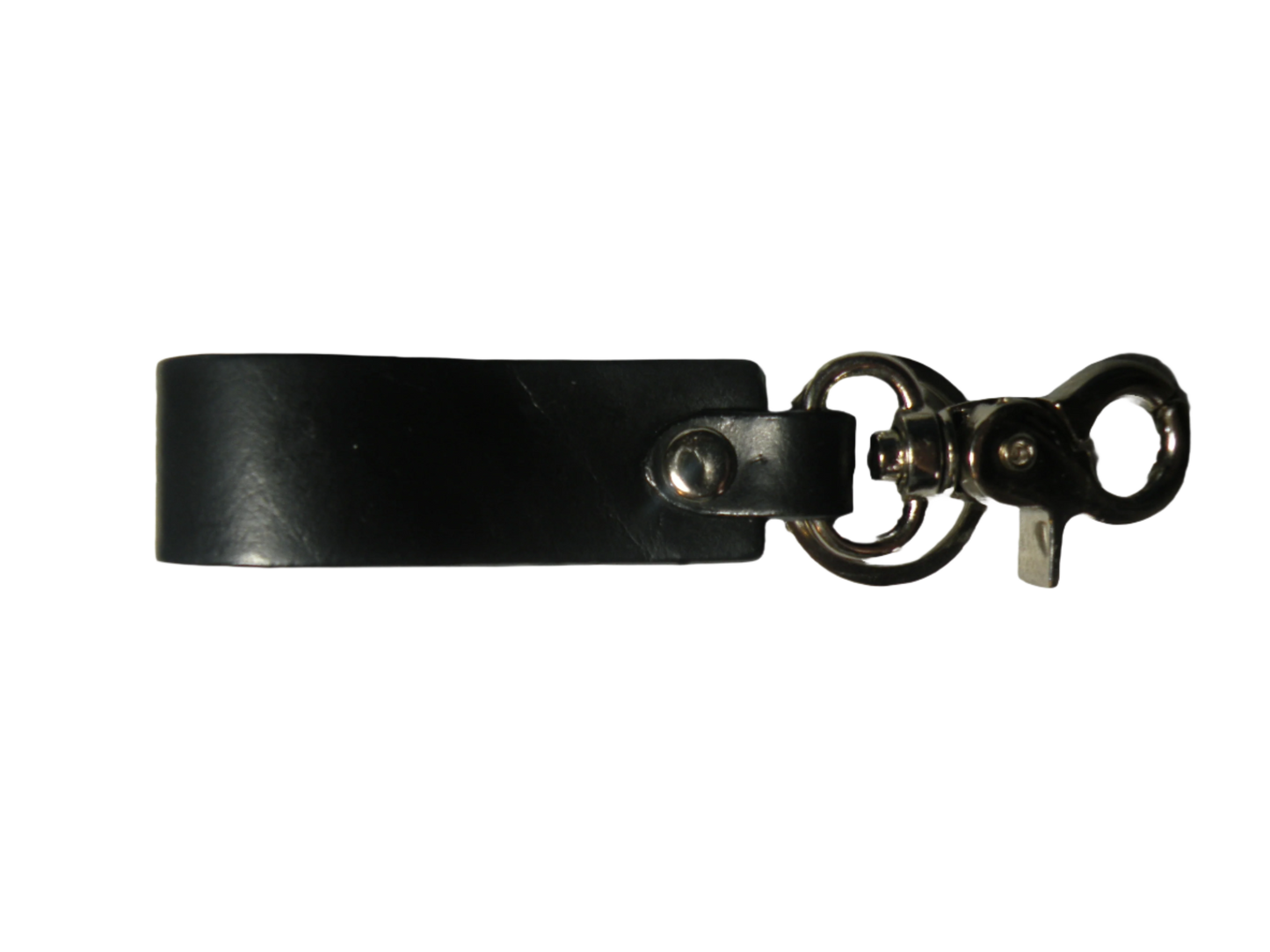Smooth Leather Key Ring with Round Eye Bolt Clip