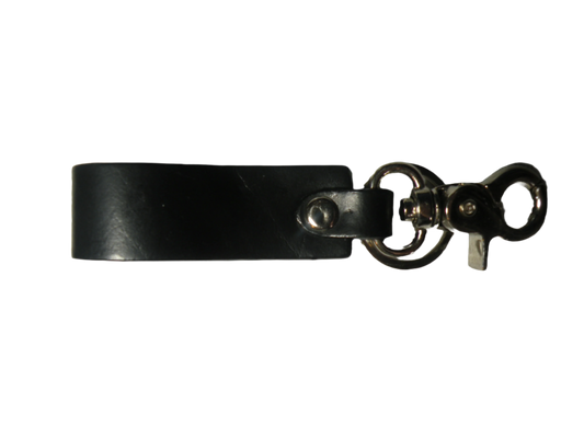 Smooth Leather Key Ring with Round Eye Bolt Clip