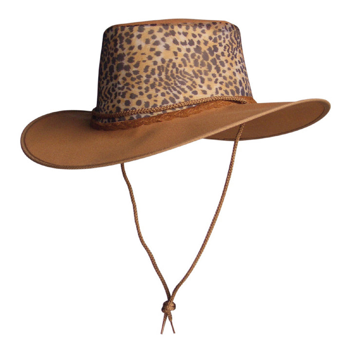 Animal Print Canvas & Mesh Hat