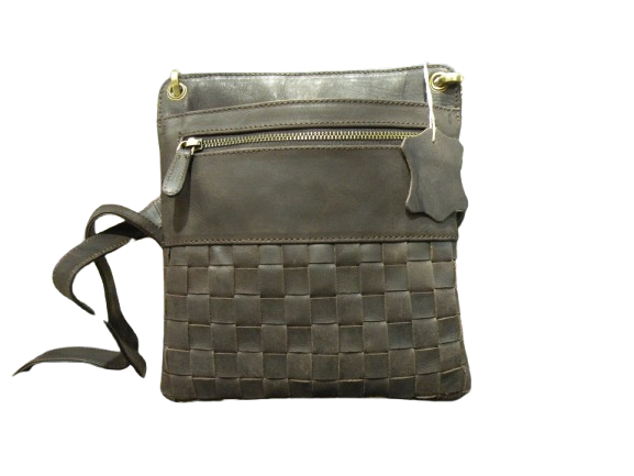 Leather Purse with Waffle Texture